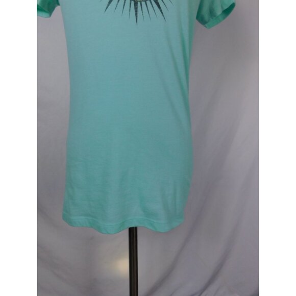Free State M Moon & Flowers Tee Celestial Witchcore Graphic Shirt Aqua - Picture 3 of 10